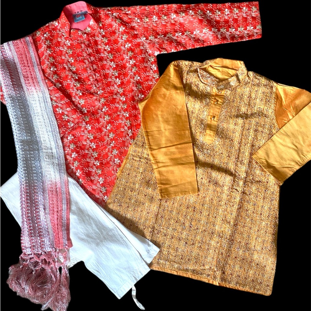 4 pc boys Indian Ethnic Kurta salwar bundle embroidered , GUC  4-5 years - Picture 10 of 10
